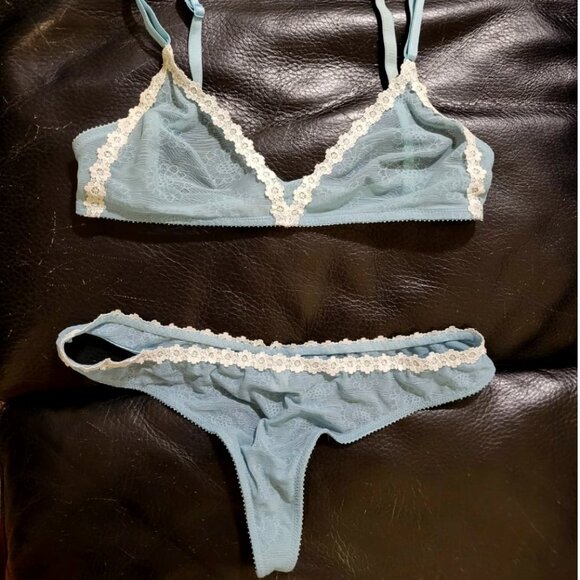 Yasmine Eslami mesh bra and thong set M - Picture 2 of 12